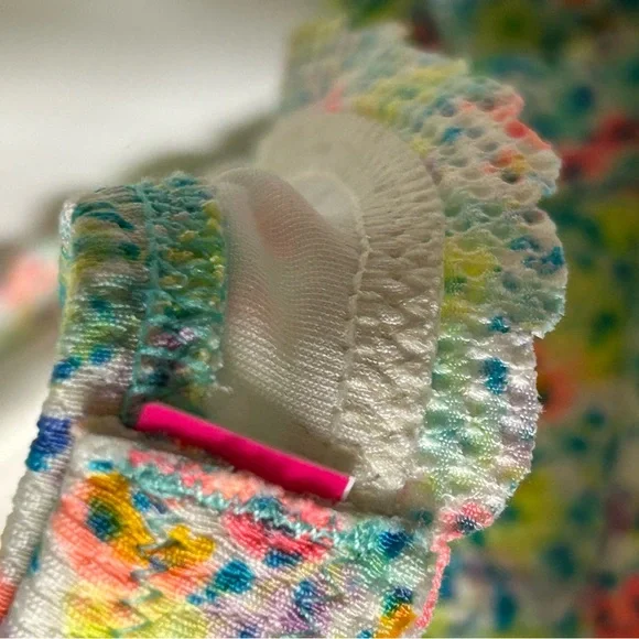 Victoria Secret Bikini Blue Stiped with Micro Floral Print Size Small - Picture 8 of 9